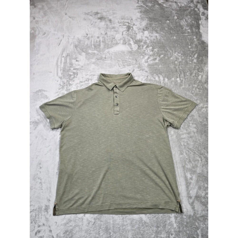 Tommy Bahama Mens Polo Shirt Adult Size M Green Tencel Polyester Golf Dad Beach